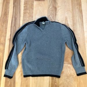 Vintage grey ribbed quarter zip